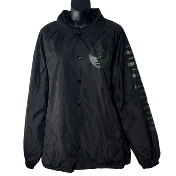 Star Wars men’s large rebel alliance flight jacket windbreaker commando Endor - Picture 2 of 4